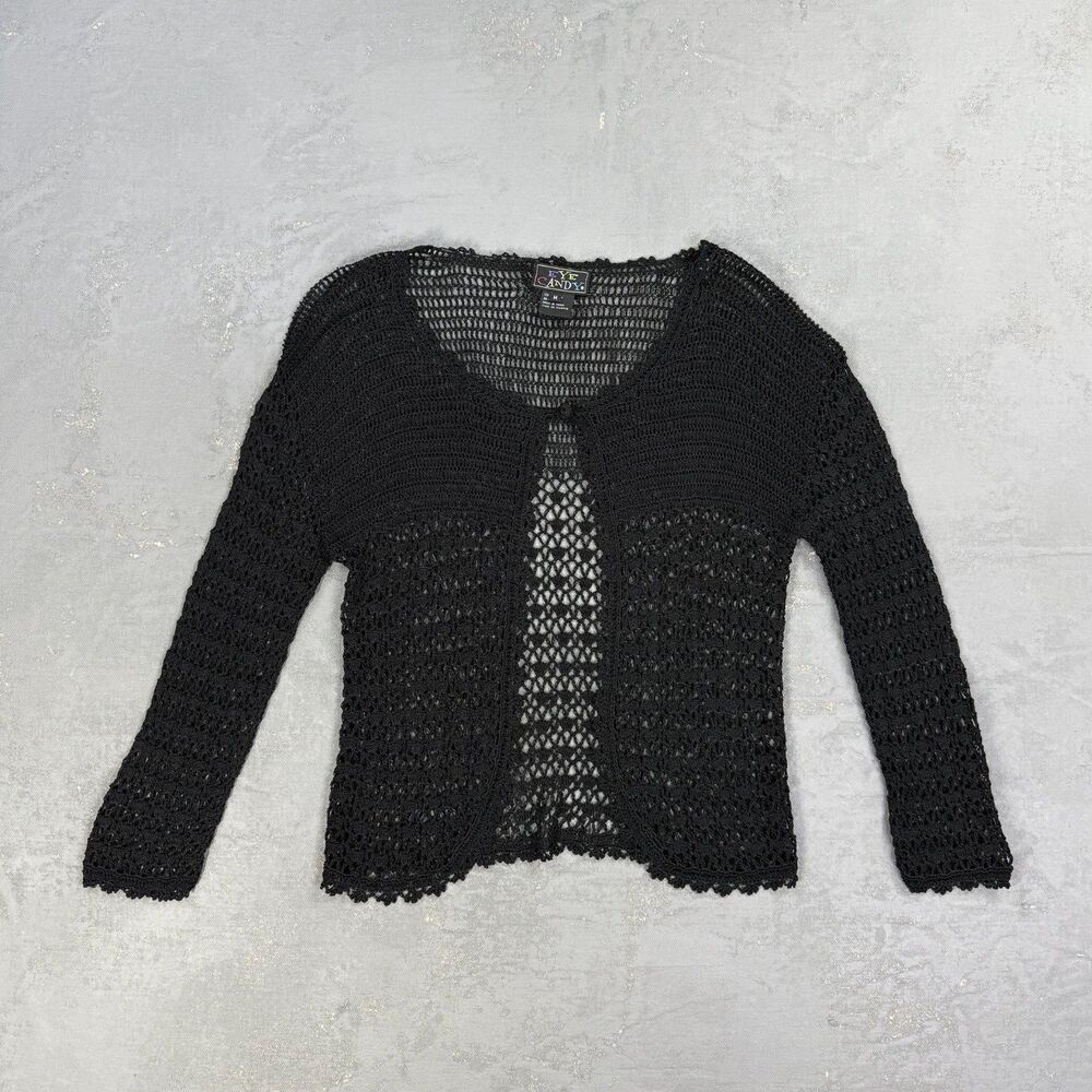 Vintage 1990s Eye Candy Crochet Cardigan Women's Medium